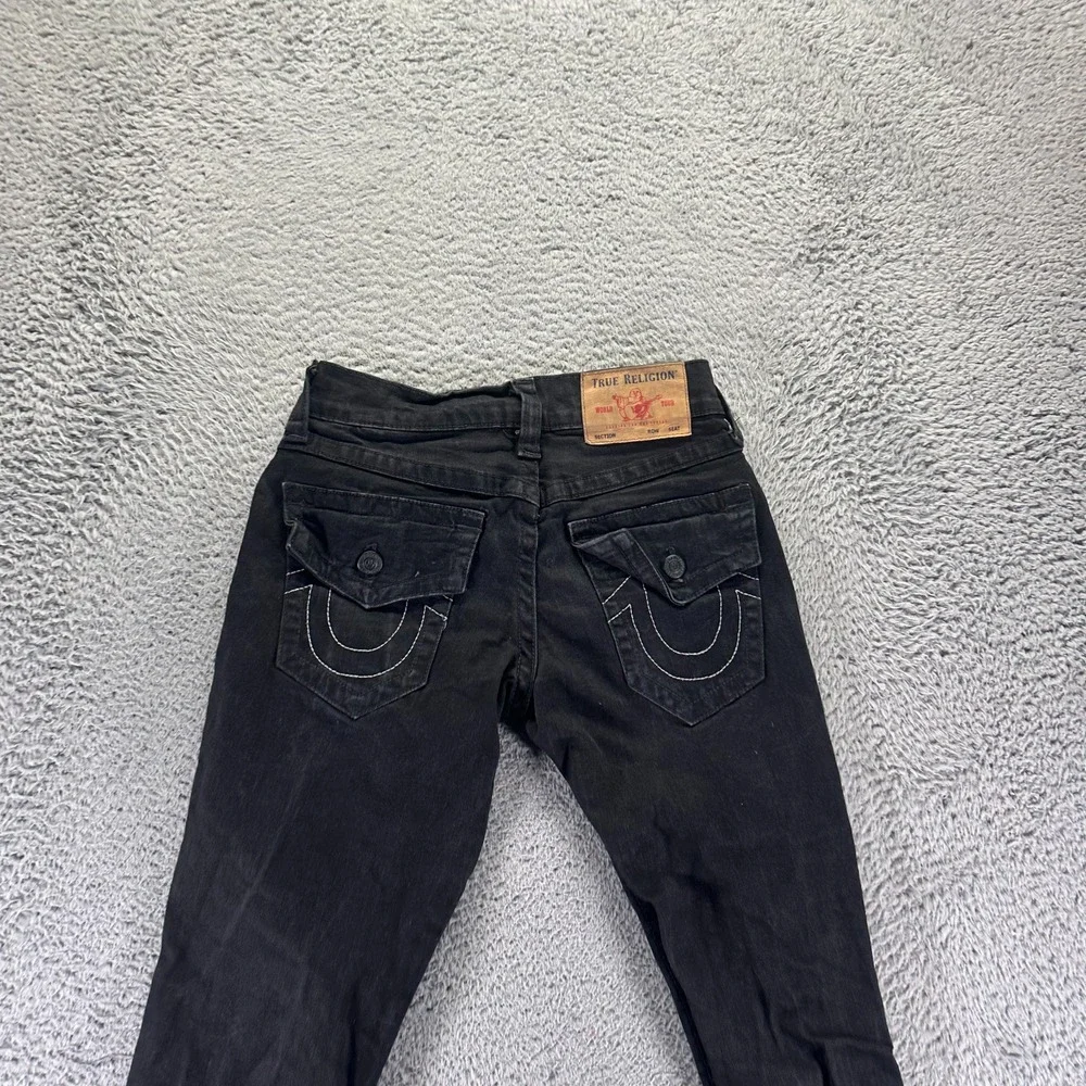 True Religion Ricky Jeans Mens 28x32 Black Cotton Denim Straight Relaxed Stretch